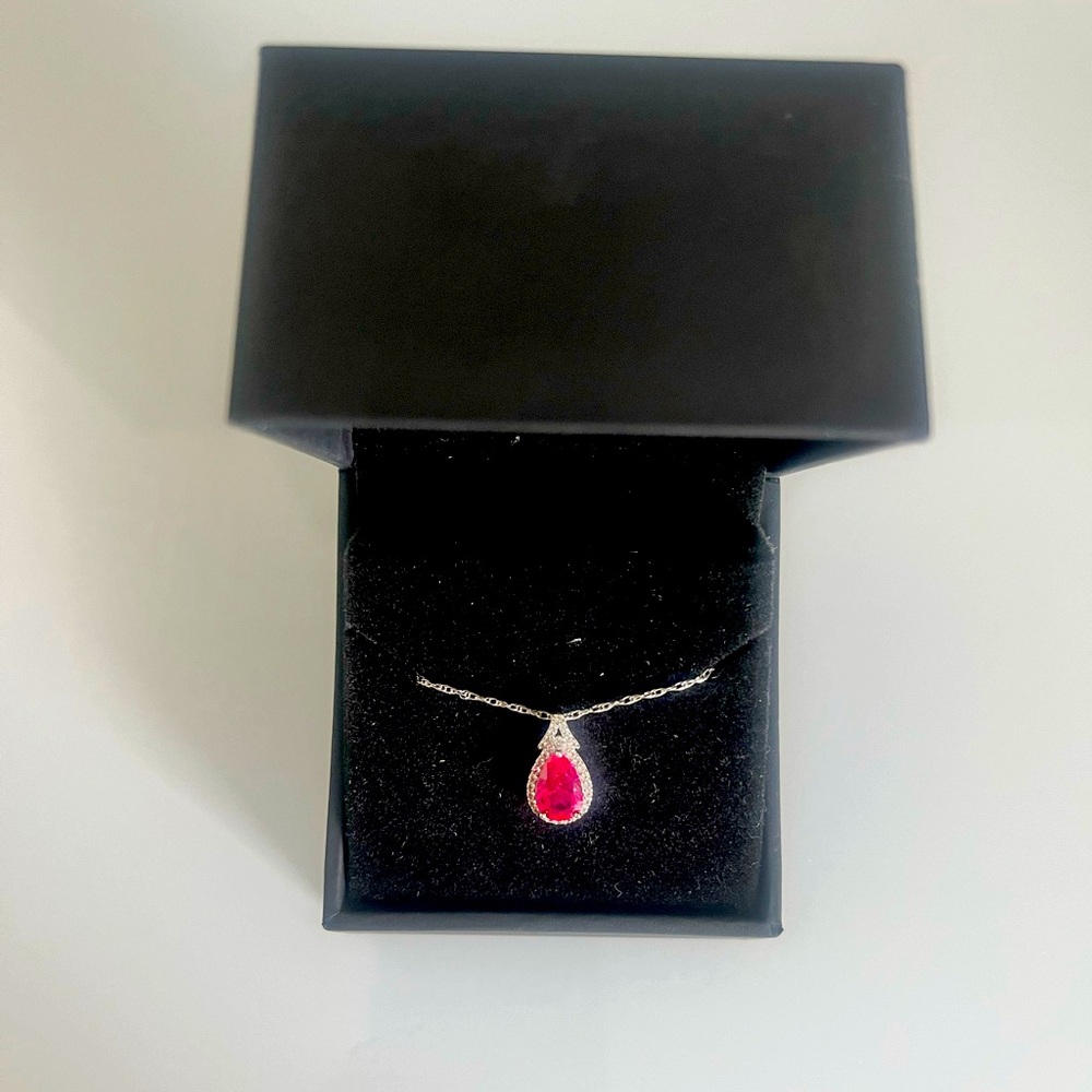 Beautiful lab made pink ruby from Zales